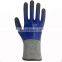 Anti Cut Level 5 HPPE Liner Nitrile Full Coated + Sandy Palm Coated Cut Resistant Gloves