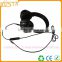 In-line control super bass whole black simple headsets with volume remote and mic