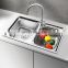 High Level Custom Double Bowls Kitchen Basin Sink Stainless Steel 304