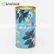 Customized Roasted Coffee Beans Cylinder Printed Round Kraft Paper Boxes with Tin Lid