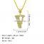 Classic Design Jewelry 18K Gold Plated  Full Diamond Choker Pendant Necklace for Unisex