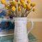 White Pitcher crackle shabby chic Rustic antique farmhouse Ceramic Flower Vase for flower Home Decor