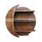 qingdao handmade round 3 tier wall decor shelf wooden rustic decorative home hanging display wall shelves