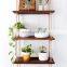 Rustic Wall Mounted 3 tiers Floating Corner Shelves