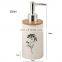 Elegant Ceramic 5pcs Bathroom Set Bamboo Bathroom Accessories Sets