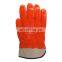Safety Cold Weather Work Gloves Foam Insulated Orange PVC Gloves with Safety Cuff