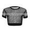 Custom design wholesale price bamboo t shirt sexy mesh crop shits