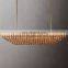 Latest designs of big gold amber glass crystal chandeliers ceiling luxury pendant light in modern square