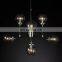 BISTRO GLOBE Clear Glass  Simple Modern  Iiving Room and Dining room Brass Ceiling  LED Chandelier