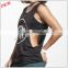 Customized Plain Round Neck Women Tank Top Loose Fit Gym T-shirt Sleeveless Fitness Yoga Wear