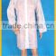 Disposable non woven pp Visitor gown/ Lab Coat with elastic cuff button snaps