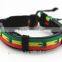 Hand Woven Colorful Hemp Weed Maple Leaf Leather Bracelets Bangle