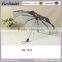 3 folding cheap UV black metal frame check silver umbrella