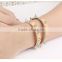 Hot 2016 Brown Nail Plaited Leather Bracelet