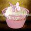 handmade hot sale lace wedding cupcake wrappers customized design