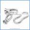 White Rhodium Plated Sterling Silver Connector Link Charm Spring Clasp With End Cap For Pearl Jewelry Necklace Bracelet SC-CZ041