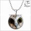 Steampunk Glow in the Dark Owl Round Glowing Luminous Pendant Necklace