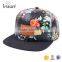 Cheap 6 panel floral snapback hat with leather patch