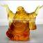 Happy Smiling Buddha Statue Liuli Colored Glaze Crafts 2016 New Style