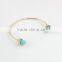 2015 Newest Metal Natural White Stone Adjustable Open Bangle