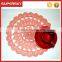 V-214 Knitting orange crochet big flower coasters for table decor lace crochet mug mats