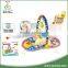 Comfortable cartoon baby mat toy with 3pcs rattle toys