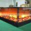 3 sided decorative cheap steel electric fireplace with five level adjustalbe flame effect