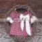 Boutique little girls dresses fashion style dress cute wave striped dress with bow knot