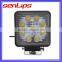 Best selling 27W IP67 Square led work light for trucks,atv,utv