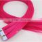 Wholesale price 6A grade top quality Brazilian virgin hair double drawn colorful tape hair extensions