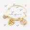 High quality antique brass adjustable wire bangles with small charms