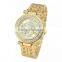 crystal rhinestone roman numeral quartz stainless steel watch for women