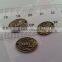 Matt gold color small metal crafts logo tag name plated for clothes and scarf