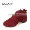 Round Toe Lacing Woman Fashion Split Sole Line Dance Shoes Genuine Leather Upper Dance sneakers 8872