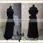 RSE267 Short Sleeve Black Chiffon Dress Bridesmaid Robes