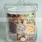 Large High Clear Blown Glass Canister With Glass Lid