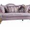 Romantic purple Button Tufted Sofa, Elegant Wood Carved Living Room Furniture Set, British Style Retro Sofa Set