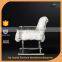 luxury stainless steel leisure chair with wool upholsterled cushion