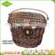 Wholesale custom Eco-friendly handmade durable wicker quality removable bicycle basket