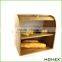 Bamboo bread box double decker retro bread bin Homex BSCI/Factory