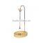 Plating gold metal hanger with concrete rack stand base for jewelry display