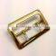 Rectangle Design Solid Brass Center Bar Buckle with double prong, belt buckle