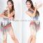 2015 Summer Hot Sale Blackless Tassel Latin Dress V-line Latin Dress
