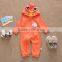 Autumn new deign cute slant zipper infant baby onepiece sleepwear