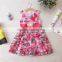 New flower printing vest dress wholesale children girl princess dress