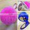 Super 8CM Soft Rex Rabbit Fur Ball Double Mirror Leather Rope Car Keychain Makeup Folding Mirror Bag Pendant