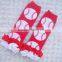 Red kint sports socks for children ruffles satin knee high baby leg warmer football