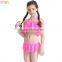 Cute Two Piece Hollow Swim Skirt Girls Ruffles Swimsuit
