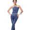 Newest hot sale women skinny denim jean sexy overalls trouser jumpsuit