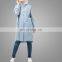 Fashion Style Latest Abaya Muslim Design Top Wholesale Long Seelves Women Denim Tunic Jeans Shirt Blouses